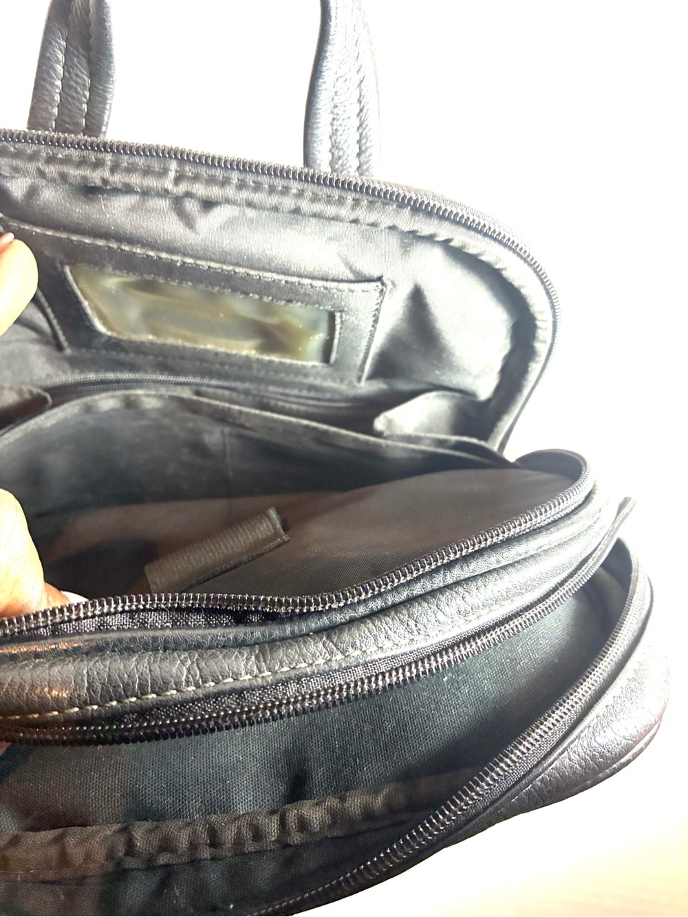 Tignanello Black Genuine Leather Women’s Backpack Purse Classic Older Style - Picture 8 of 14